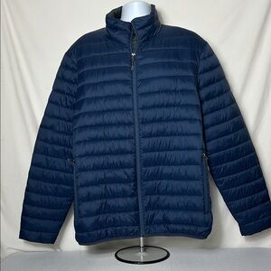 Swiss Tech Men’s Size XL Navy Blue Full Front Zip Nylon Puffer Jacket